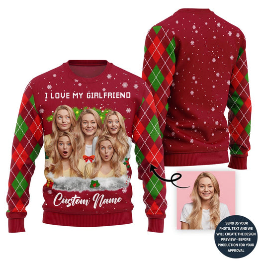 I Love My Girlfriend Charming Custom Ugly Sweater For Men