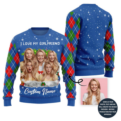 I Love My Girlfriend Charming Custom Ugly Sweater For Men