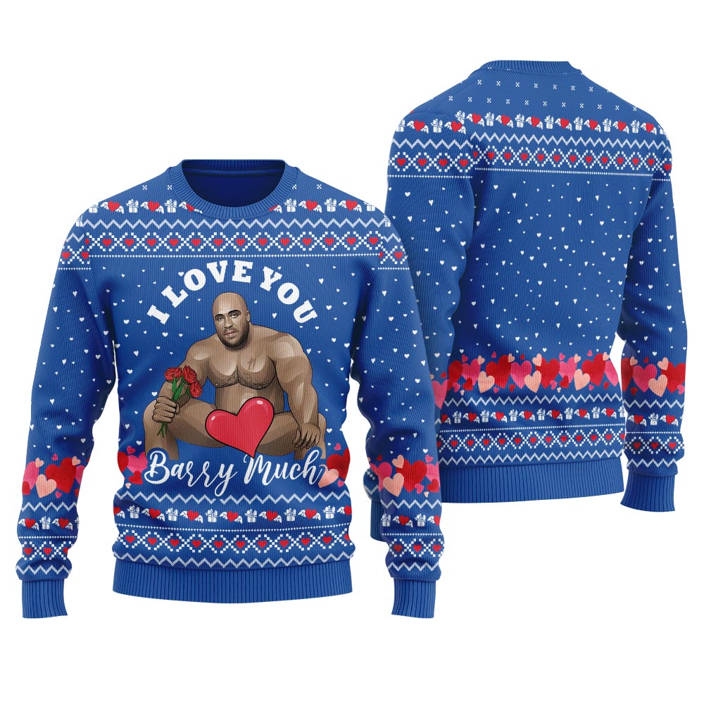 Barry Wood Saying I Love You Mens Ugly Christmas Sweater