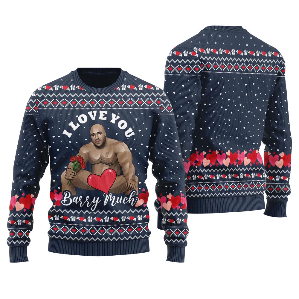 Barry Wood Saying I Love You Mens Ugly Christmas Sweater