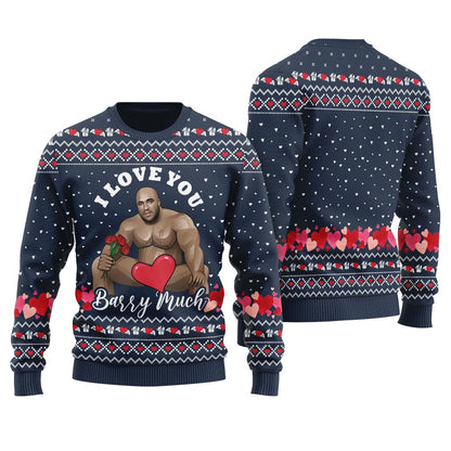 Barry Wood Saying I Love You Mens Ugly Christmas Sweater