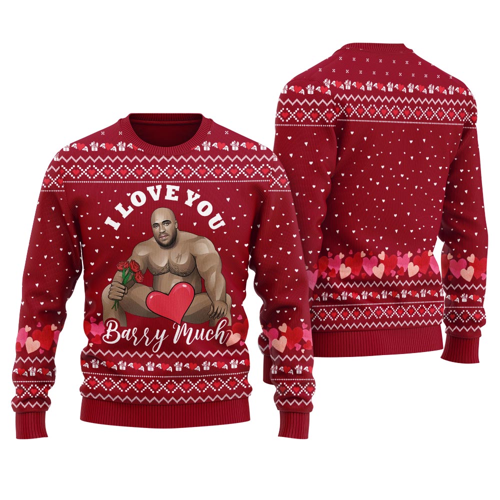 Barry Wood Saying I Love You Mens Ugly Christmas Sweater