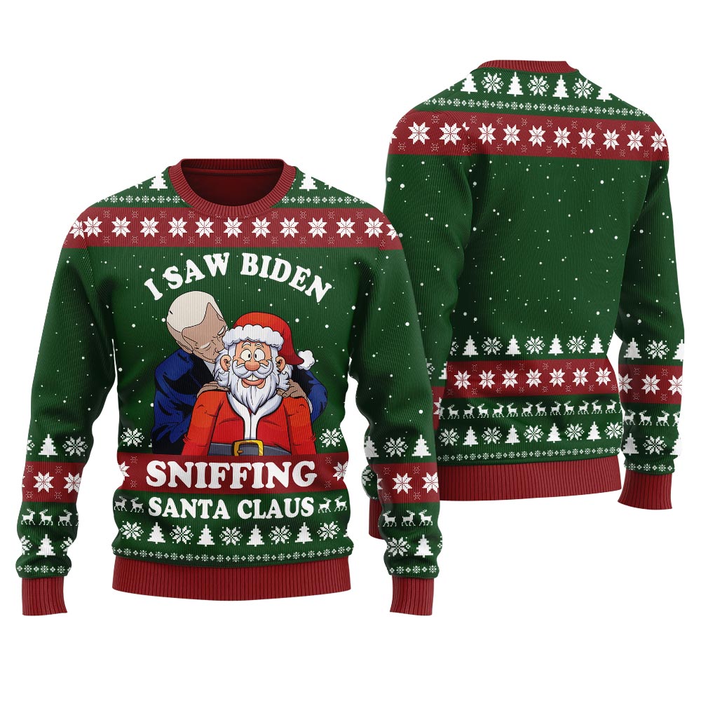 Funny Joe Biden Santa Claus Women's Ugly Sweater