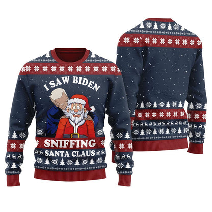 Funny Joe Biden Santa Claus Women's Ugly Sweater