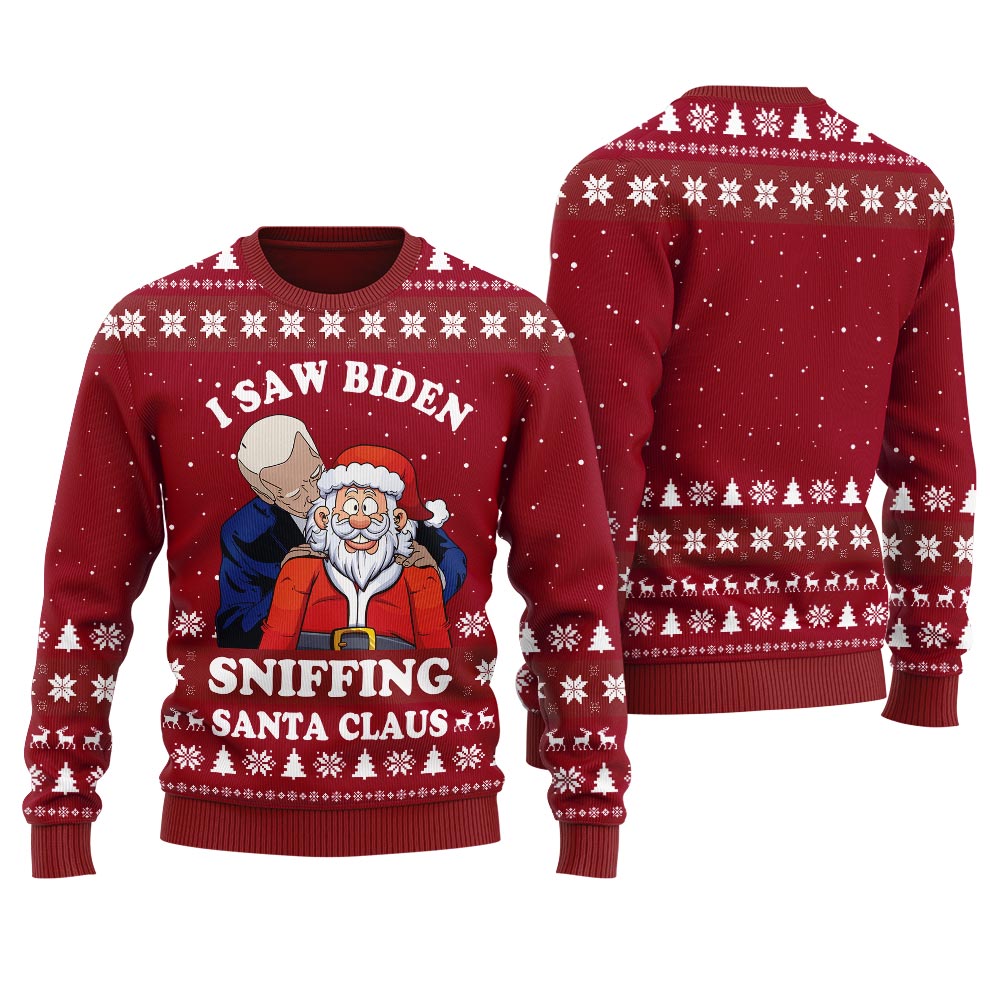Funny Joe Biden Santa Claus Men's Ugly Christmas Sweater