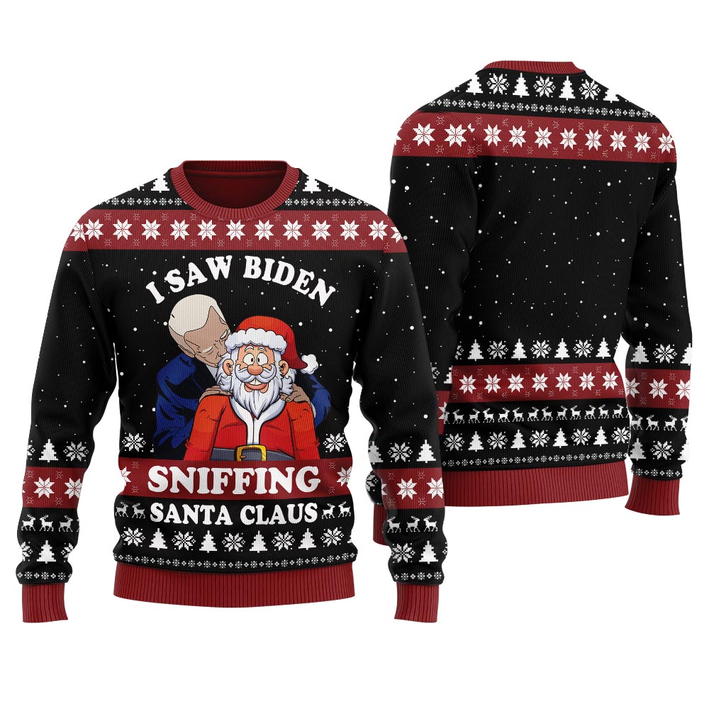 Funny Joe Biden Santa Claus Women's Ugly Sweater