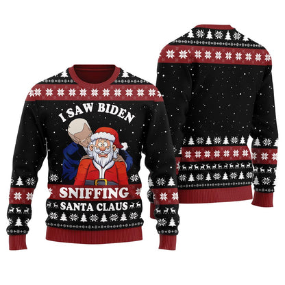 Funny Joe Biden Santa Claus Women's Ugly Sweater