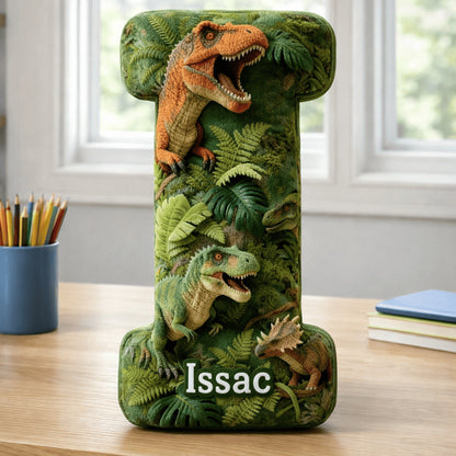 Dino and Princess Pillow Custom Name Gift  For Girls, Boys Irregular-Shaped Pillow Custom