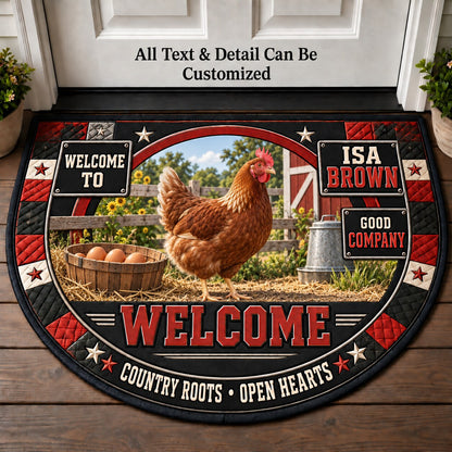 ISA Brown Personalized Half Round Mat | 5To9Vibe