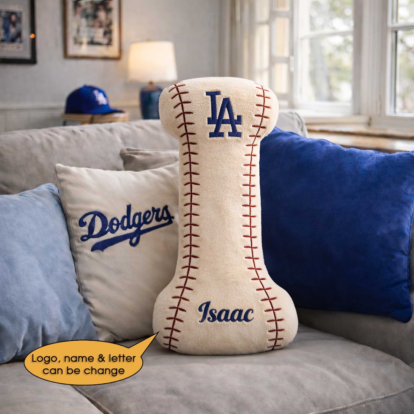 Baseball Pillow Custom Name and Logo All Teams  Irregular-Shaped Pillow Custom