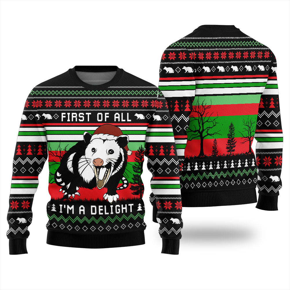 I'm a Delight Opossum Ugly Christmas Sweater