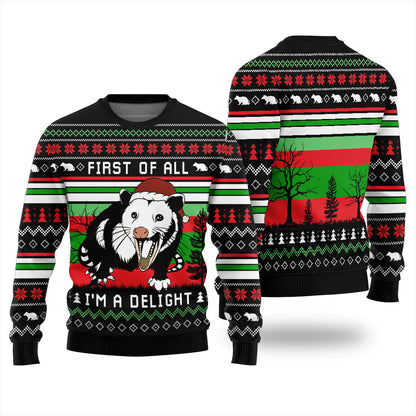 I'm a Delight Opossum Ugly Christmas Sweater