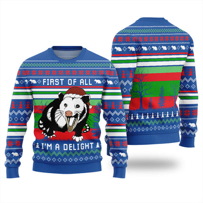I'm a Delight Opossum Ugly Christmas Sweater