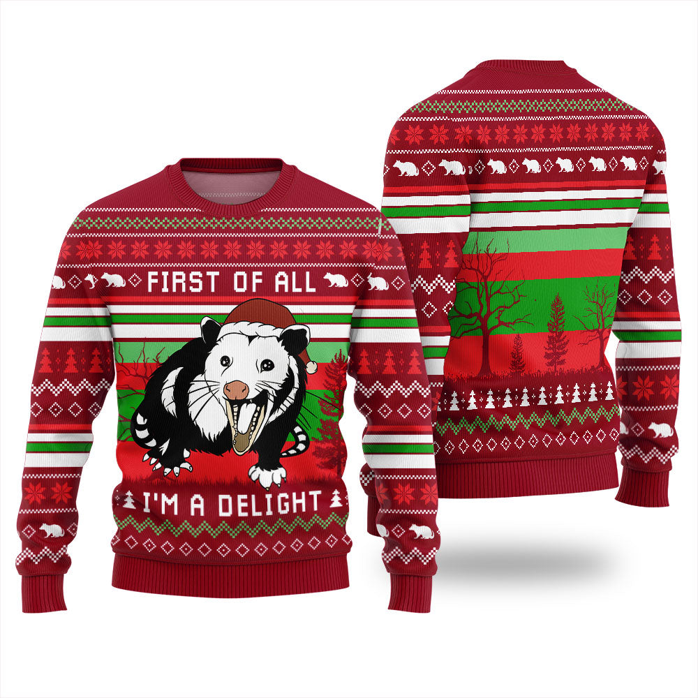 I'm a Delight Opossum Ugly Christmas Sweater