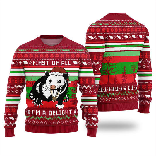 I'm a Delight Opossum Ugly Christmas Sweater