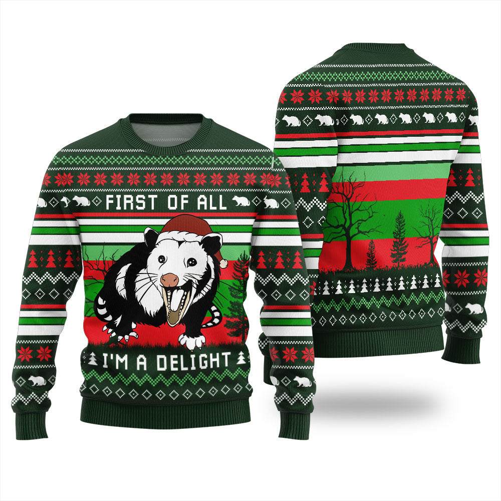 I'm a Delight Opossum Ugly Christmas Sweater
