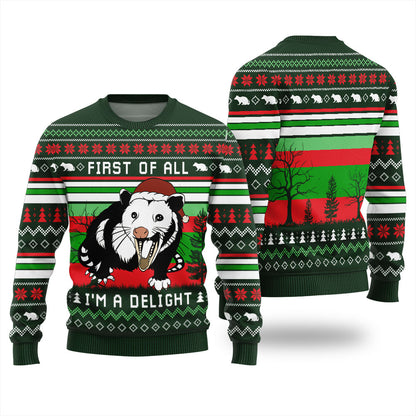 I'm a Delight Opossum Ugly Christmas Sweater