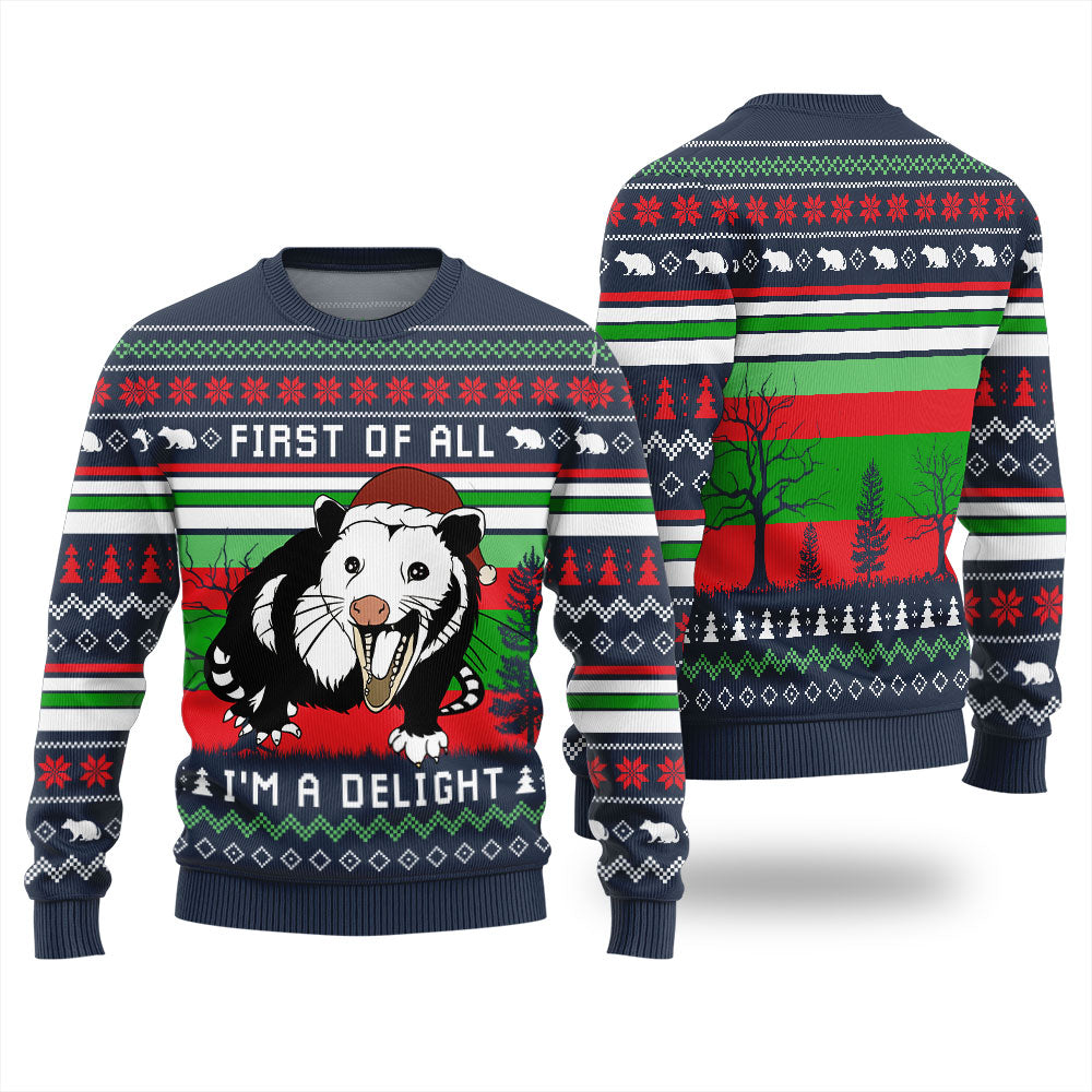 I'm a Delight Opossum Ugly Christmas Sweater