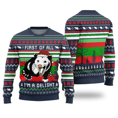 I'm a Delight Opossum Ugly Christmas Sweater
