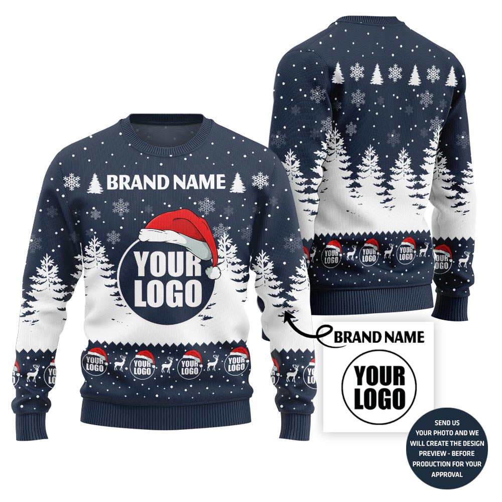 Impressive Custom Logo Ugly Christmas Sweater For Company