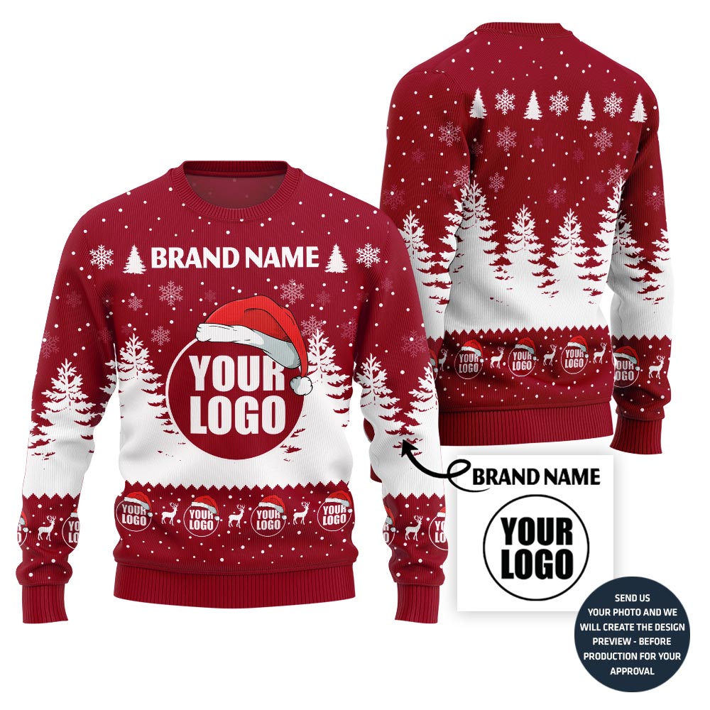 Impressive Custom Logo Ugly Christmas Sweater For Company