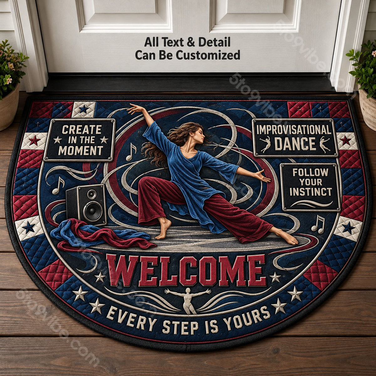 Improvisational Dance Personalized Half Round Mat | 5To9Vibe