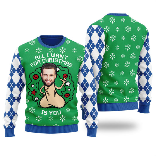 Inappropriate Custom Face Ugly Christmas Sweater For Women