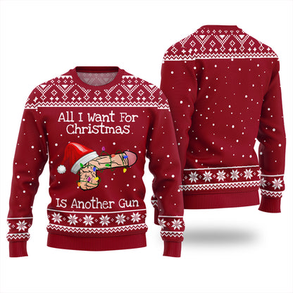 Inappropriate Gun Ugly Christmas Sweater