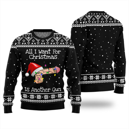 Inappropriate Gun Ugly Christmas Sweater