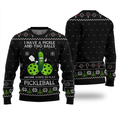 Inappropriate Pickleball Ugly Christmas Sweater