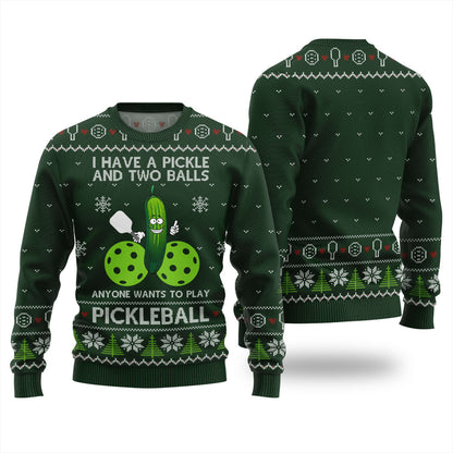 Inappropriate Pickleball Ugly Christmas Sweater