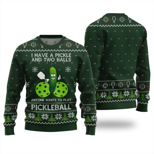 Inappropriate Pickleball Ugly Christmas Sweater