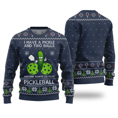 Inappropriate Pickleball Ugly Christmas Sweater