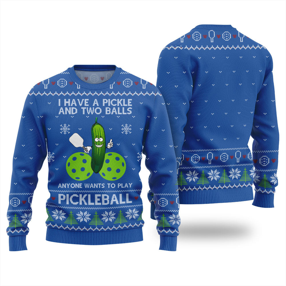 Inappropriate Pickleball Ugly Christmas Sweater