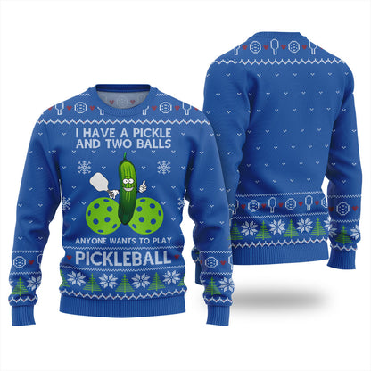 Inappropriate Pickleball Ugly Christmas Sweater