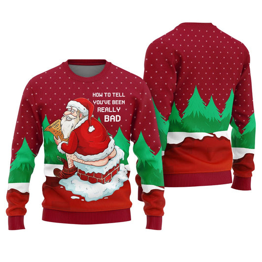Inappropriate Santa Christmas Sweater Women