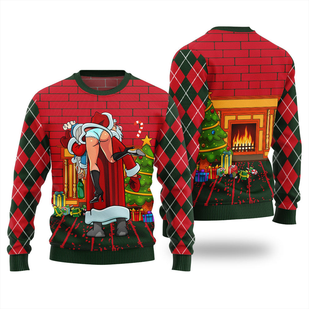 Inappropriate Santa Funny Ugly Christmas Sweater