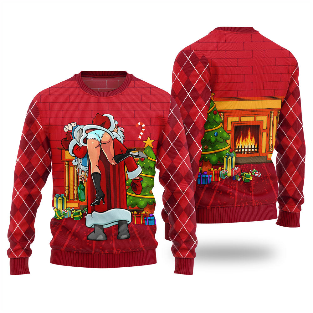Inappropriate Santa Funny Ugly Christmas Sweater