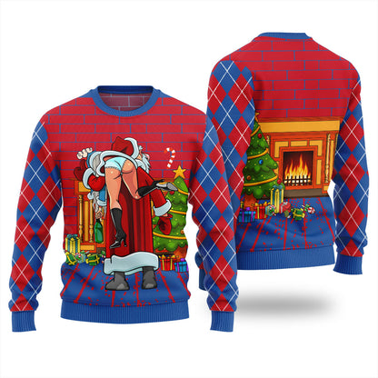 Inappropriate Santa Funny Ugly Christmas Sweater