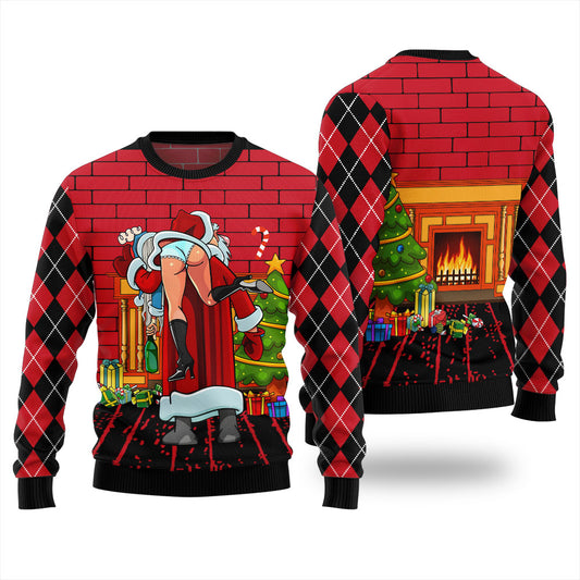 Inappropriate Santa Funny Ugly Christmas Sweater