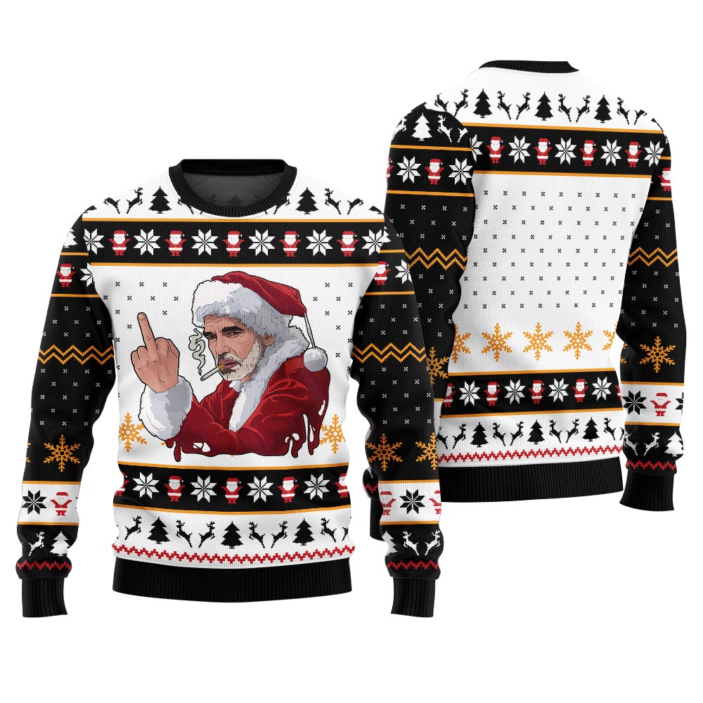 Inappropriate Santa Ugly Christmas Sweater For Adults