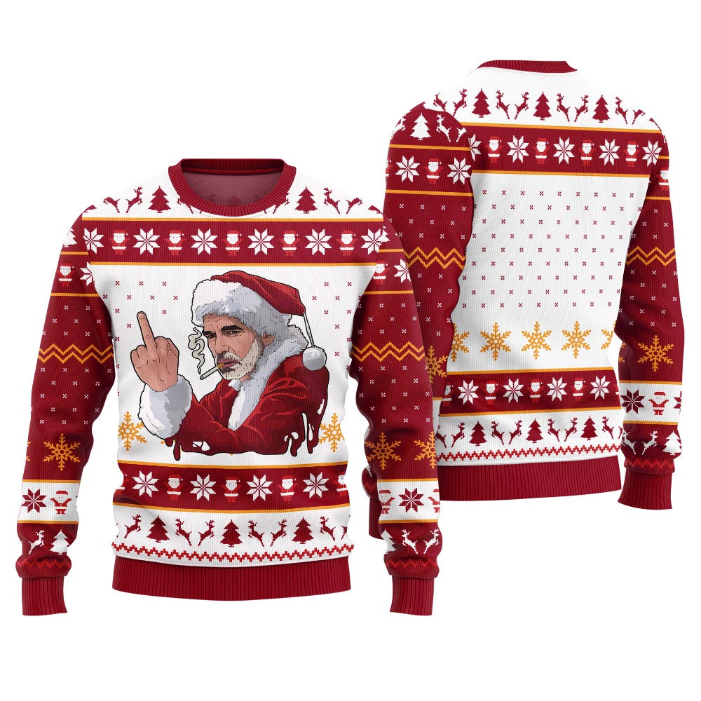Inappropriate Santa Ugly Christmas Sweater For Adults