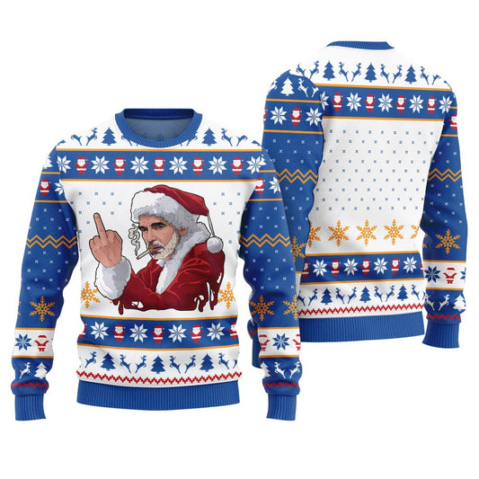 Inappropriate Santa Ugly Christmas Sweater For Adults