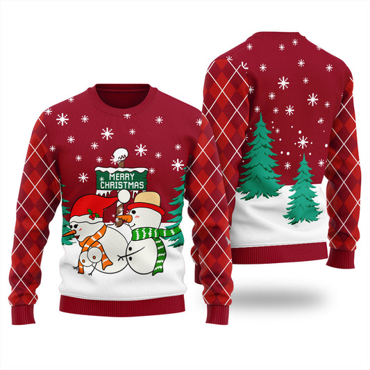 Inappropriate Snowman Christmas Ugly Sweater Women's
