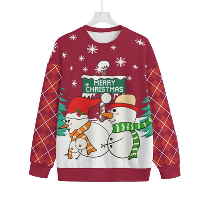 Inappropriate Snowman Women's Plus Size Ugly Christmas Sweater