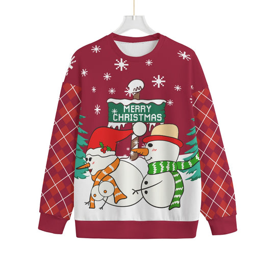 Inappropriate Snowman Women's Plus Size Ugly Christmas Sweater