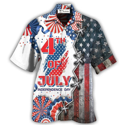 Hawaiian Shirt / Adults / S America Independence Day Happy Day - Hawaiian Shirt 