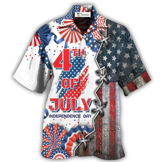 Hawaiian Shirt / Adults / S America Independence Day Happy Day - Hawaiian Shirt 