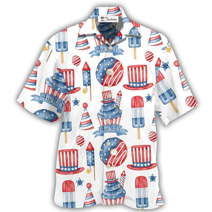 Hawaiian Shirt / Adults / S America Independence Day Basic Art Style - Hawaiian Shirt 