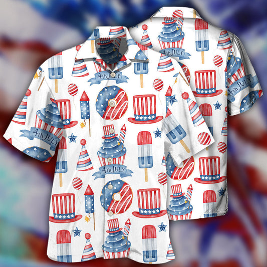 America Independence Day Basic Art Style - Hawaiian Shirt 